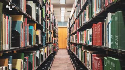 Bücherregal, Bücherei, Wissen